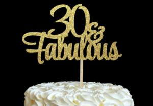 30 Fabulous Cake topper Glitter 30th Birthday Decoration