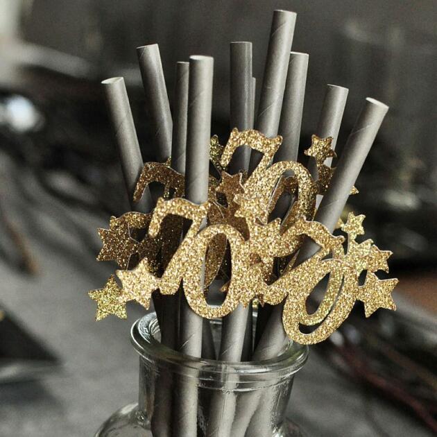 70th Birthday Decoration Straws