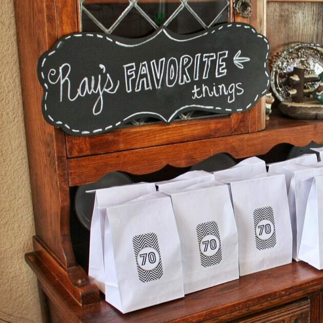 elegant 70th birthday party favors