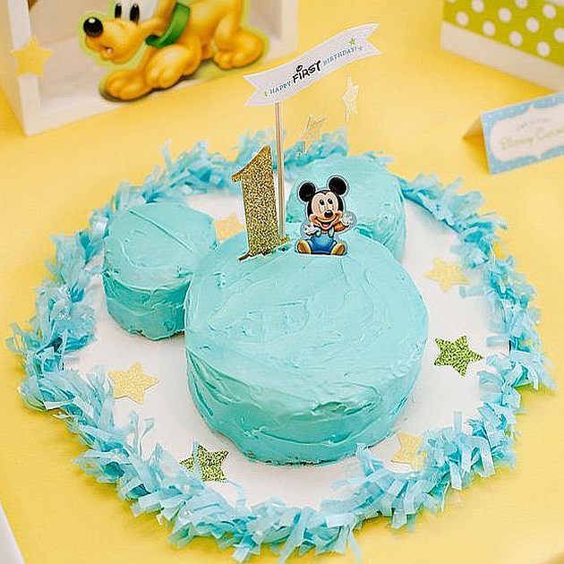 mickey mouse first birthday cake