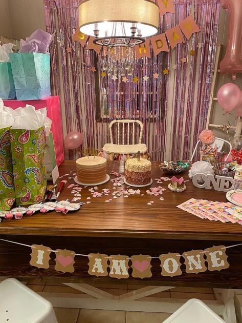 1st bday decor dining room