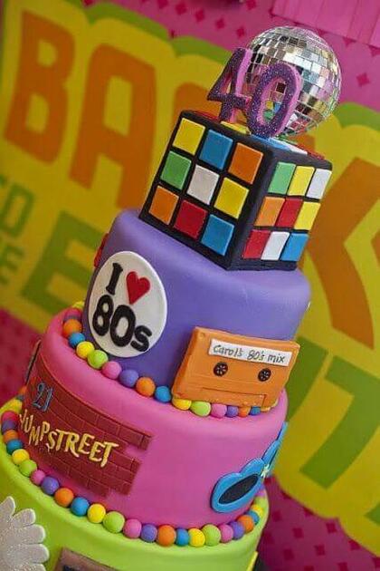 80s Party Cake Decorations