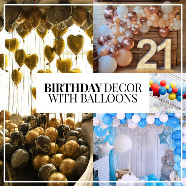 birthday decor with balloons