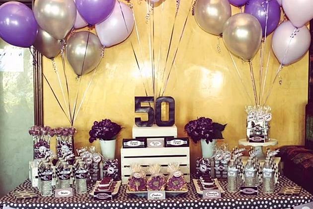 table decorations for 50th birthday