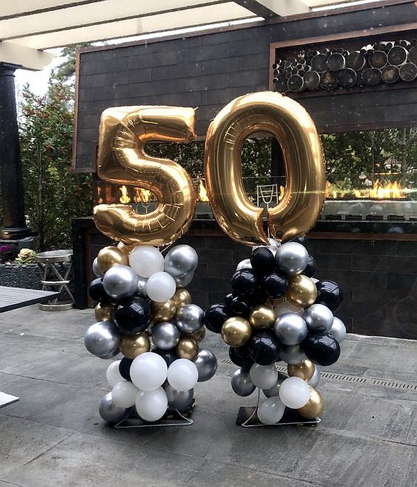 50th bday decor balloon design