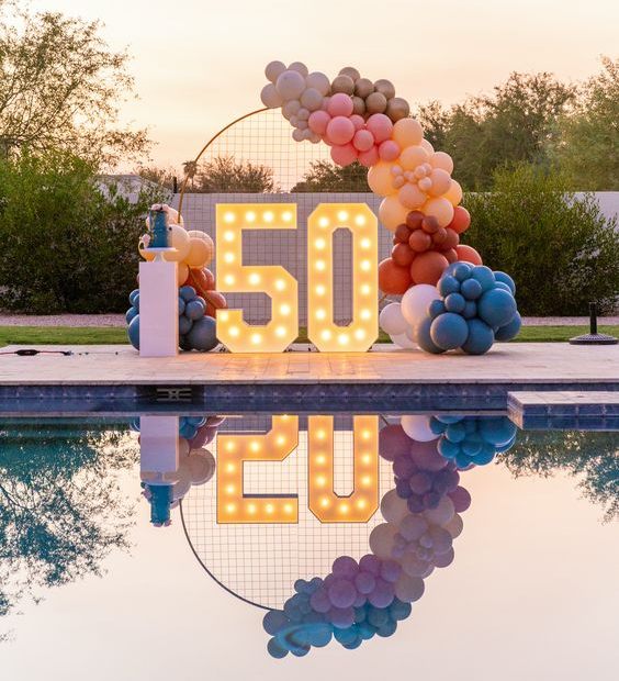 50th bday decor pool side