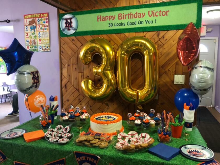 baseball 30th bday decor