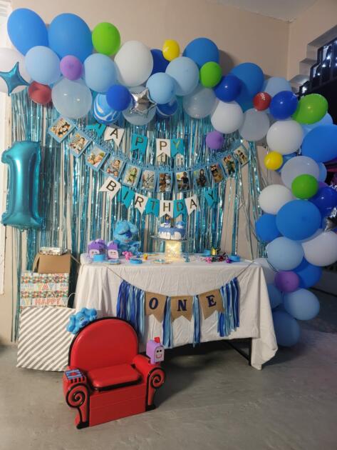 bday decorations baby blue