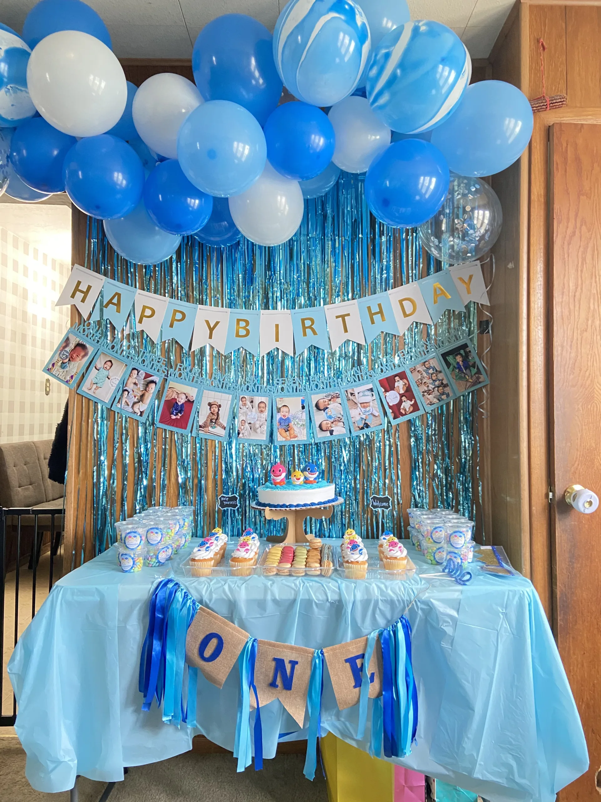 1st bday decor dusty blue scaled