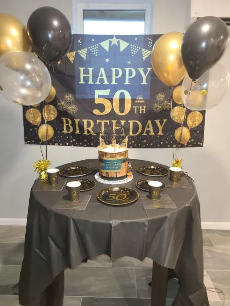 50th bday decor round table