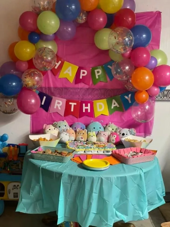 bday backdrop colorful table food jpg