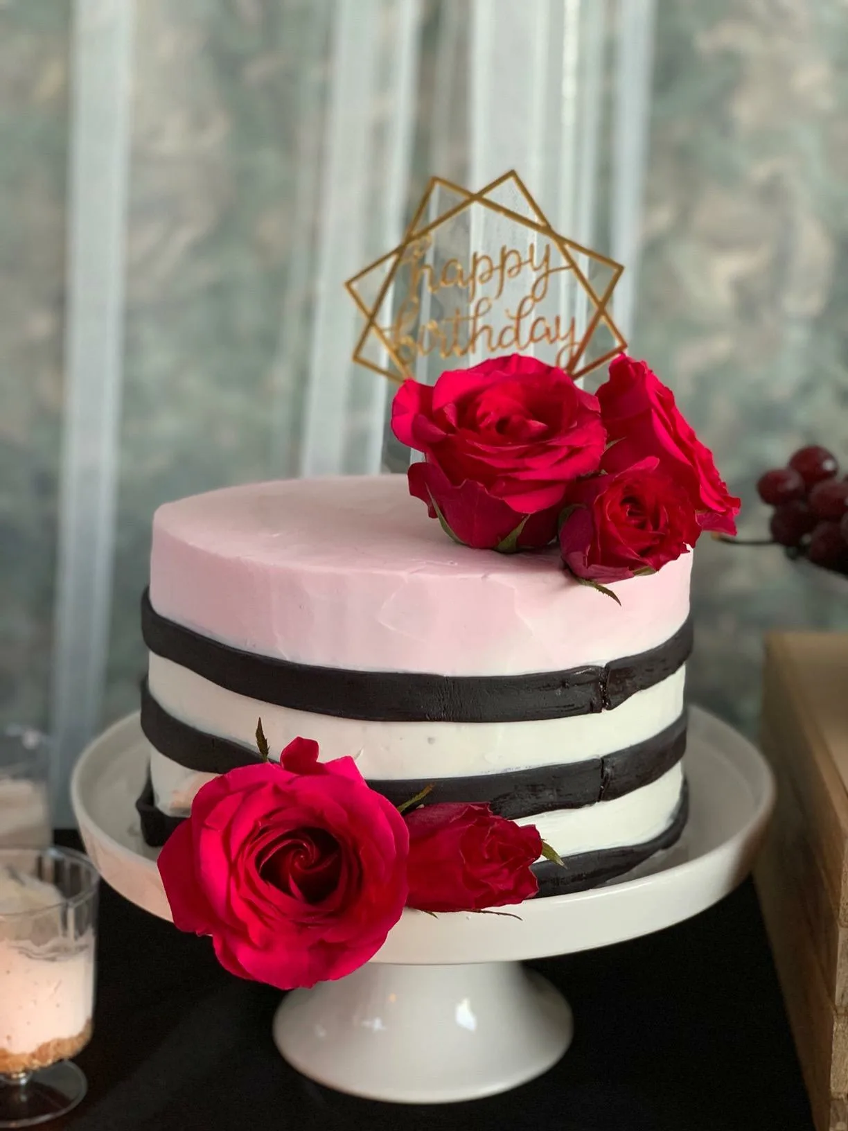 cake decor birthday roses jpg