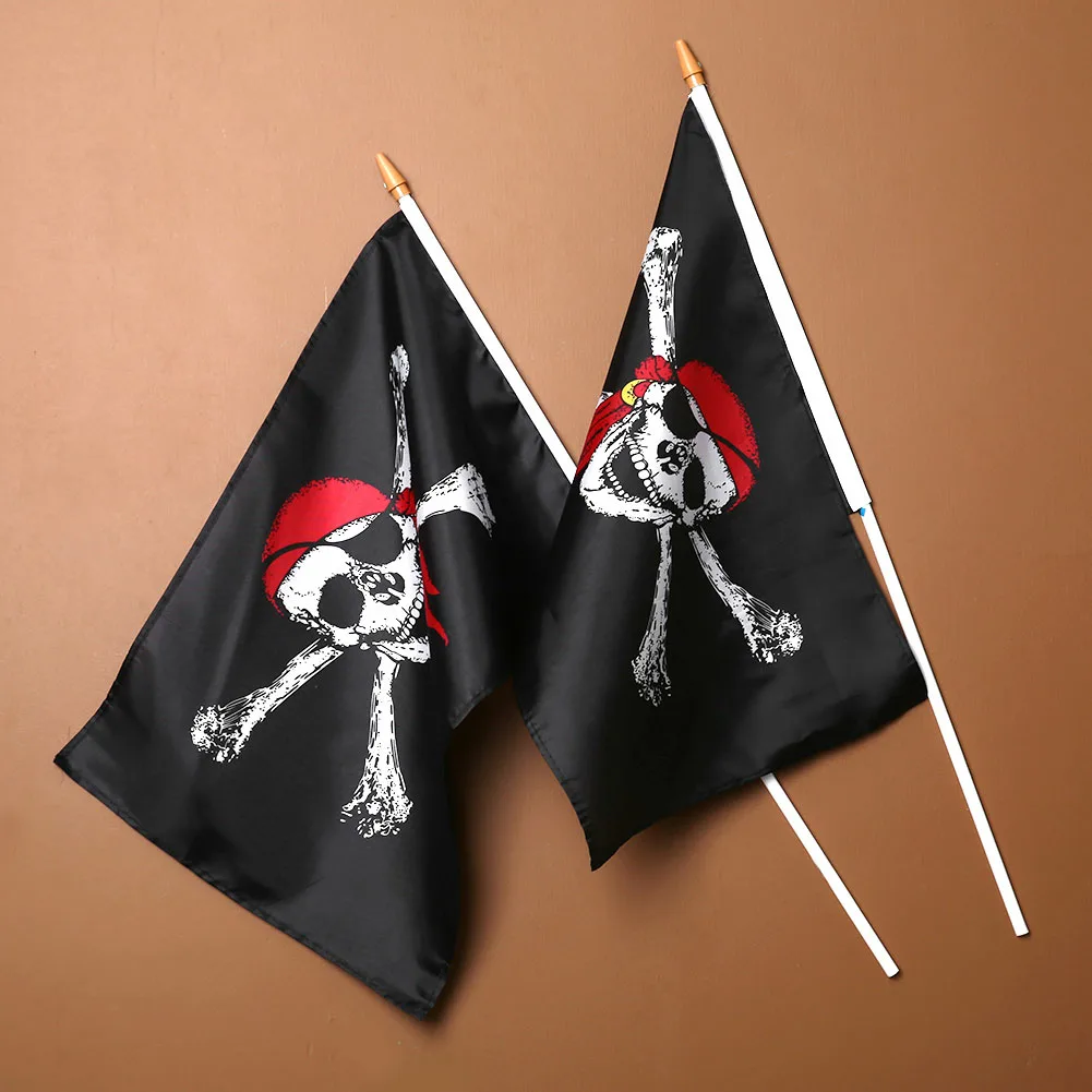 flags flagpole pirate pattern halloween party dress up banner home party decorations jpg