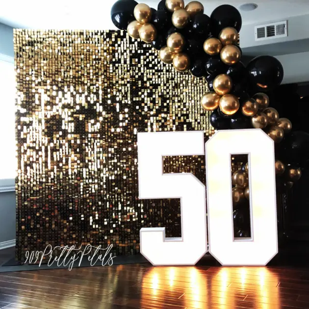 light up 50th bday decor