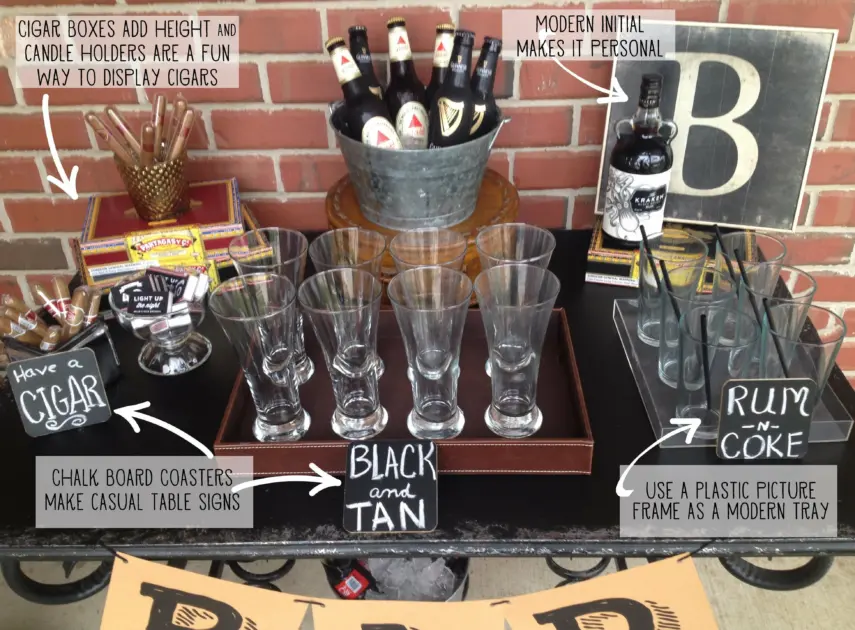 masculine bar display 40th birthday party pinteres 6 4098189316