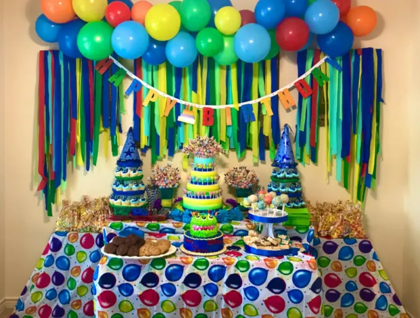 party balloons colorful cake accent decor