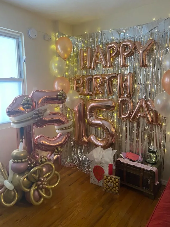 15th Birthday Balloons Decor Mylar Foil