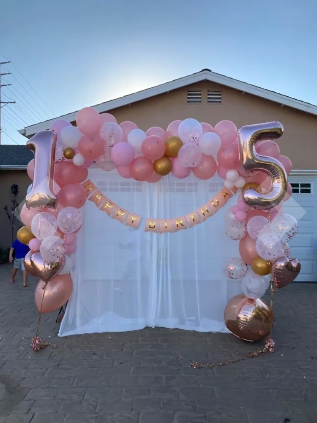 15th Bday Decor Outdoor Curtain Backdrop