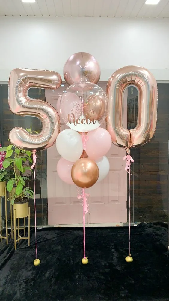 Balloons 50th Bday Decor