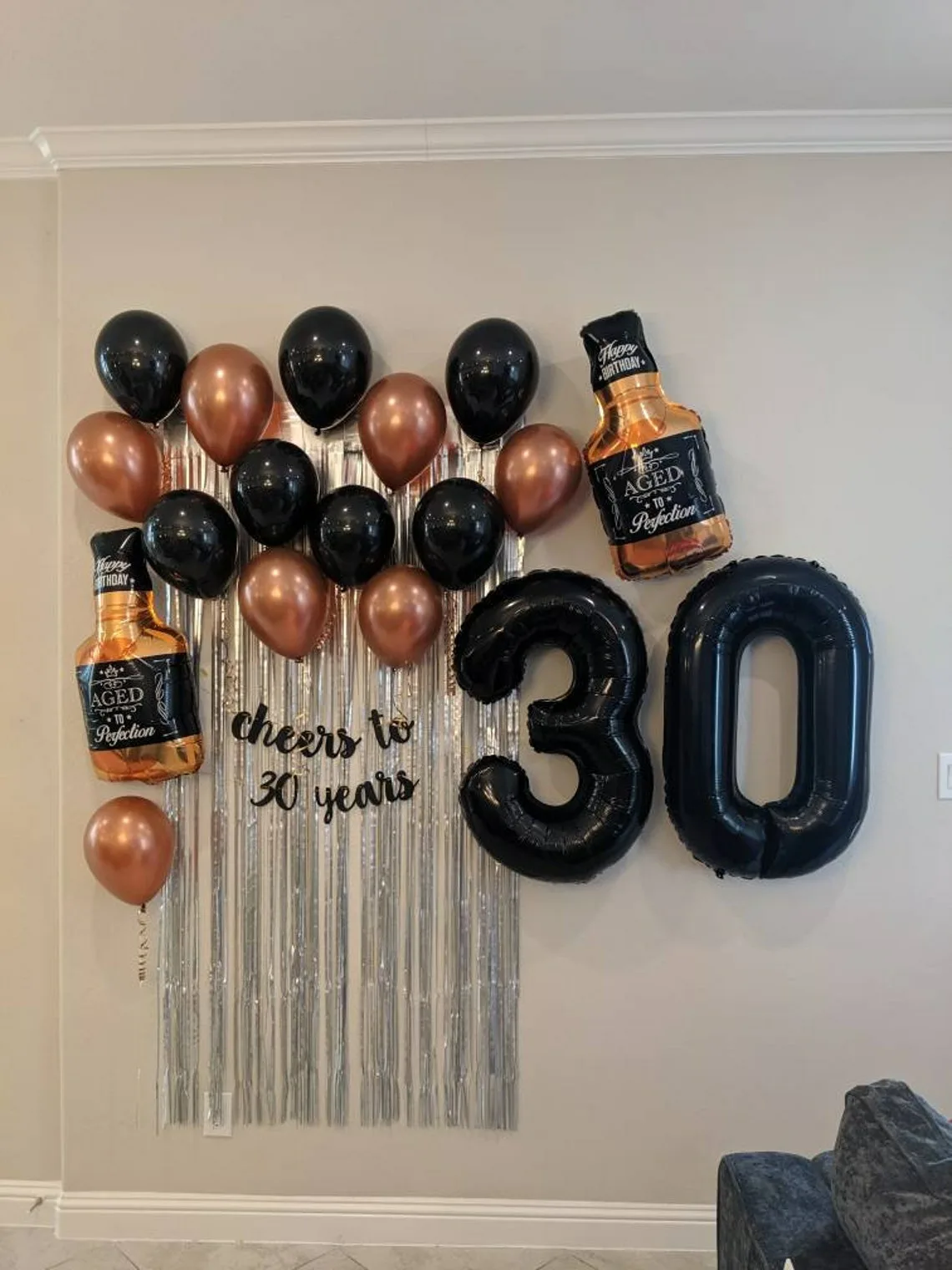 Black 30th Bday Decor