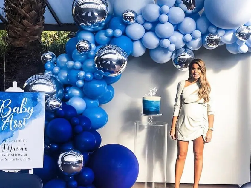 blue hellium balloons birthday party