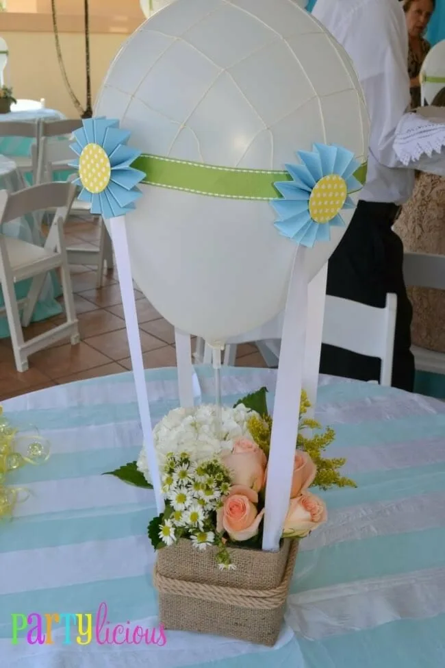 Hot Air Balloon Baby Shower Centerpiece