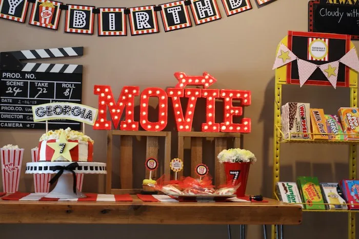 Movie Theatre Birthday Party Decor Ideas