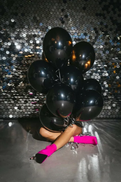 Black Silver Party Decorations With Balloons