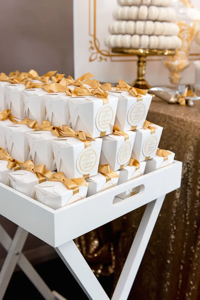 Elegant White Party Favors