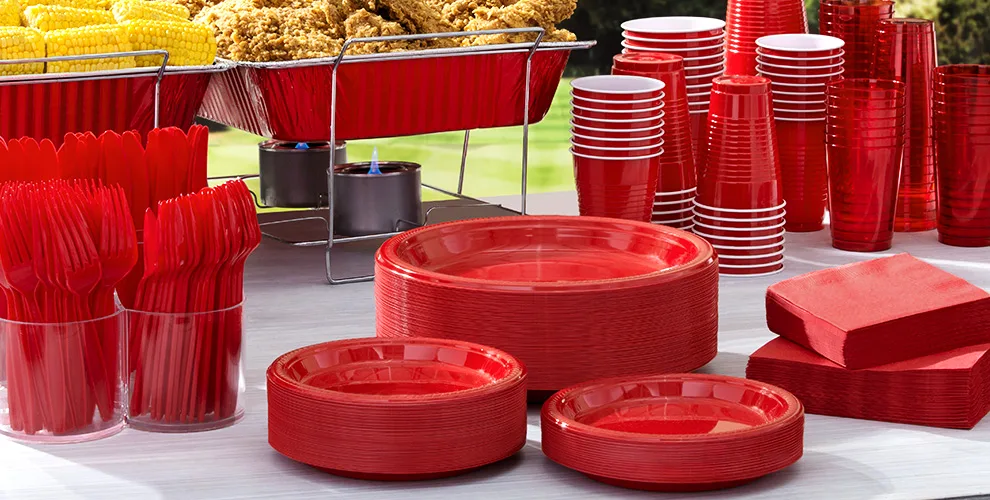 Red Tableware For Parties