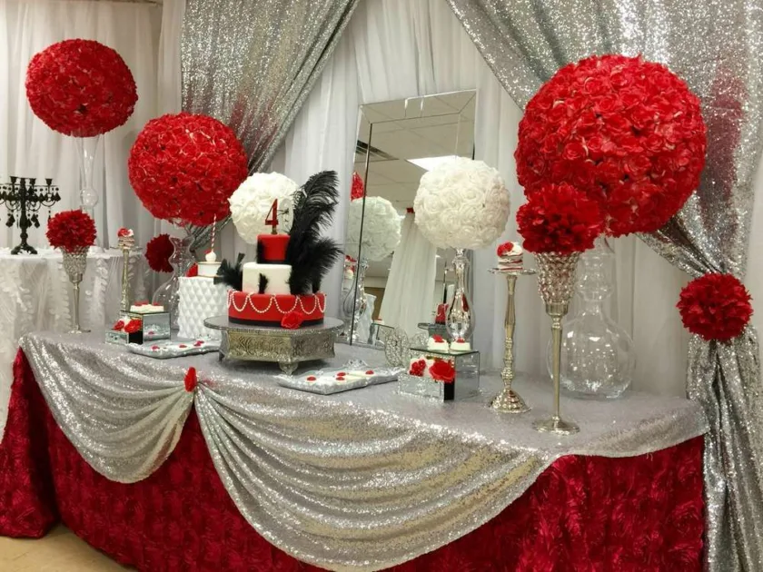 Silver Red Decor