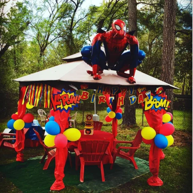 Outdoor Spider Man Birthday Party Idea
