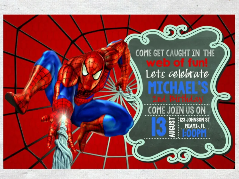 Spider Man Birthday Invitation