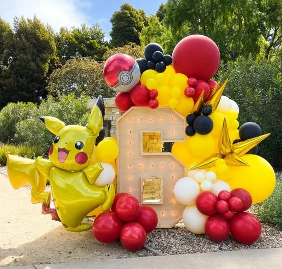 Diy Pokemon Birthday Decorations Number Light Box And Pikachu Balloon