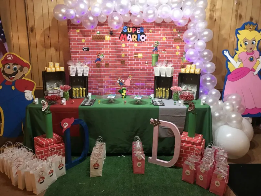 Princess Peach Birthday Mario And Princess Cut Out Stand Party Table