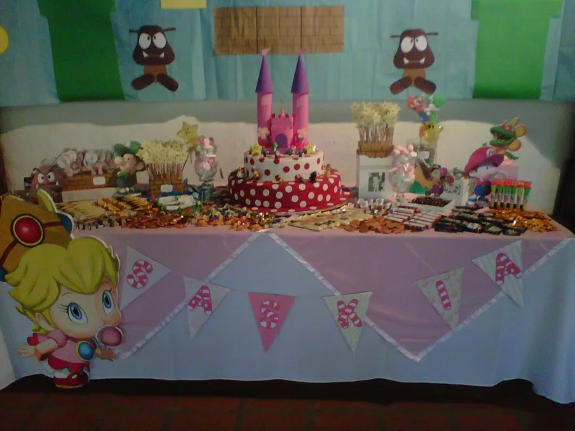 Princess Peach Birthday Snacks And Dessert Table