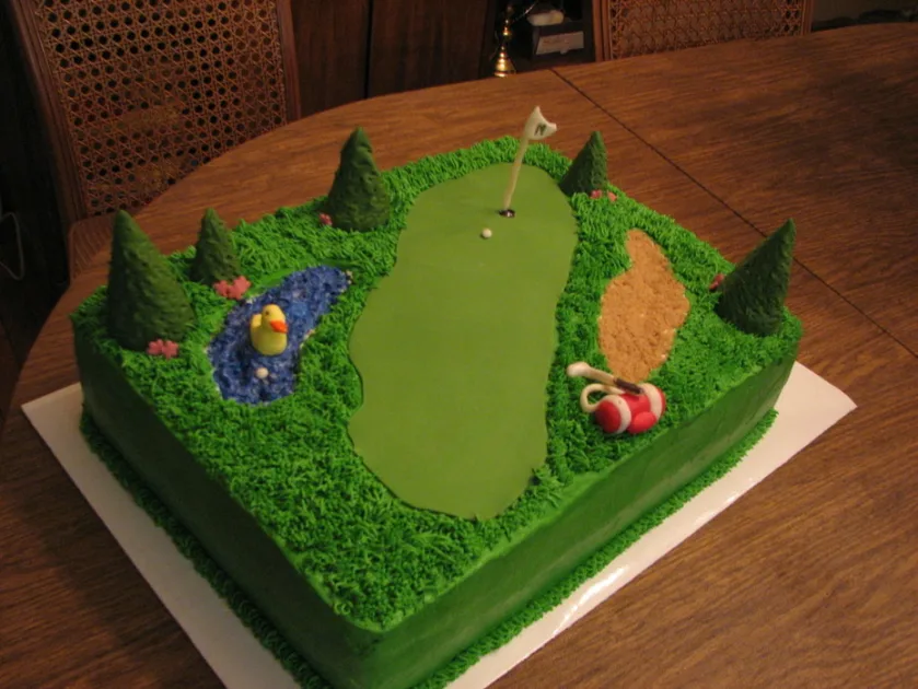 Square Golf Bday Cake Idea