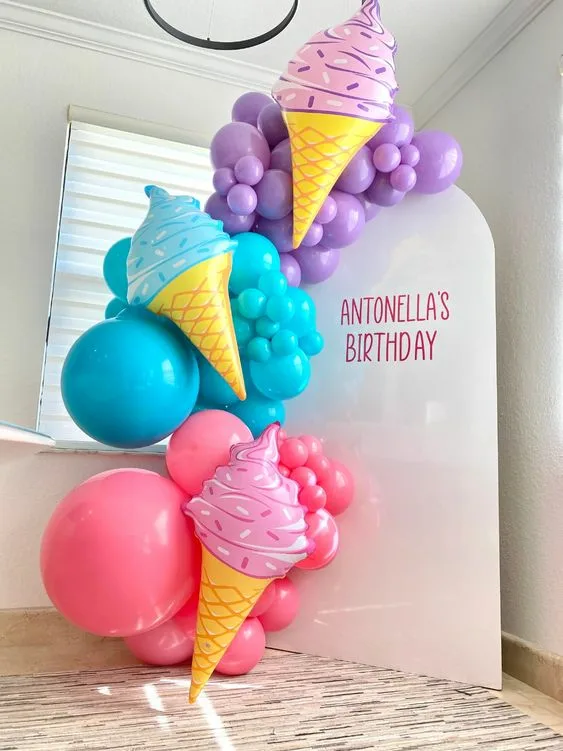 Ice Cream Birthday Decorations Ice Cream One Cone Shaped Balloons