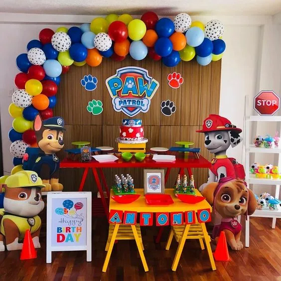 Paw Patrol Birthday Decorations Wood Backdrop And Characters Standee