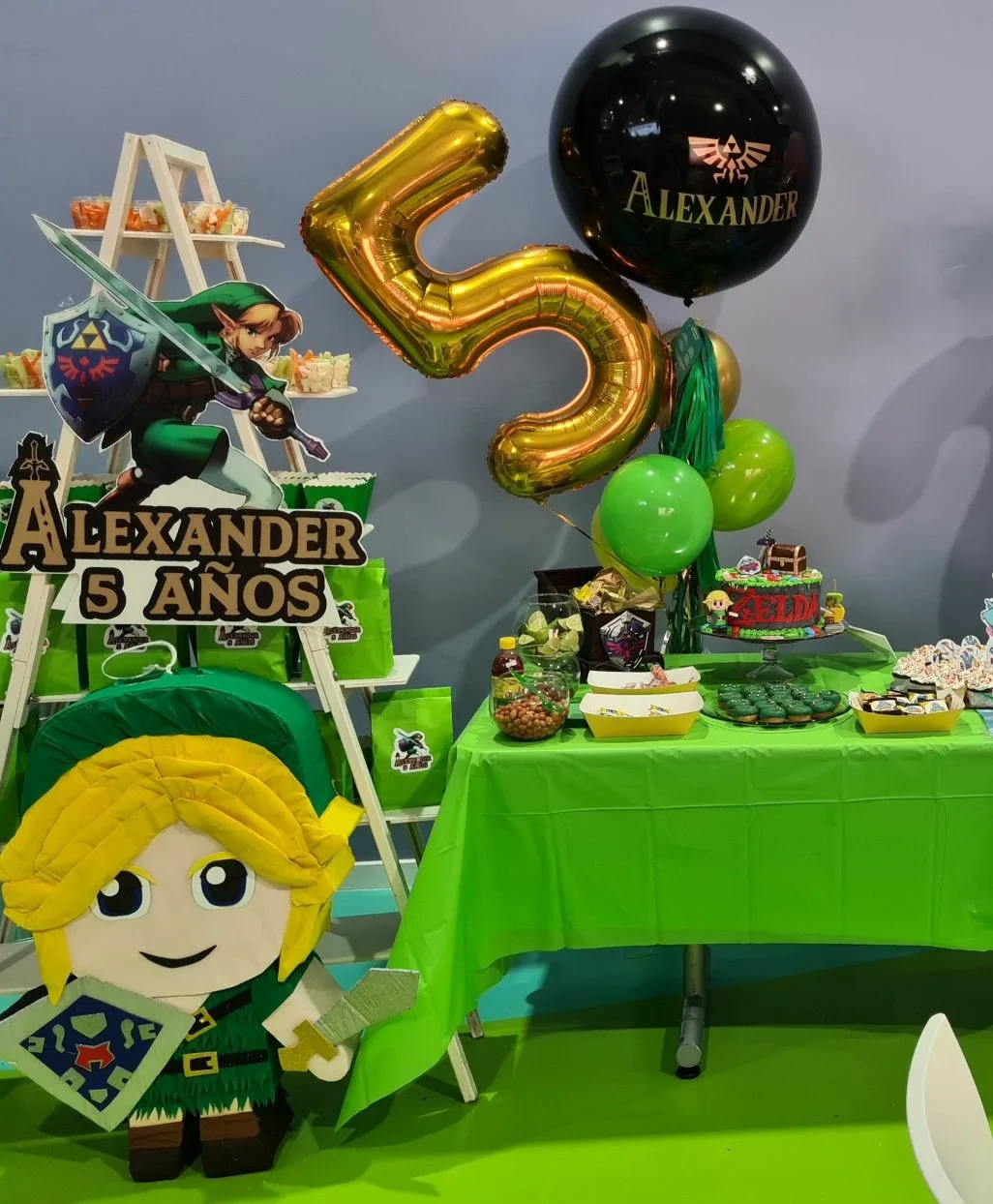 Zelda Birthday Decorations Cake Table With Pinata Zelda And Cut Out