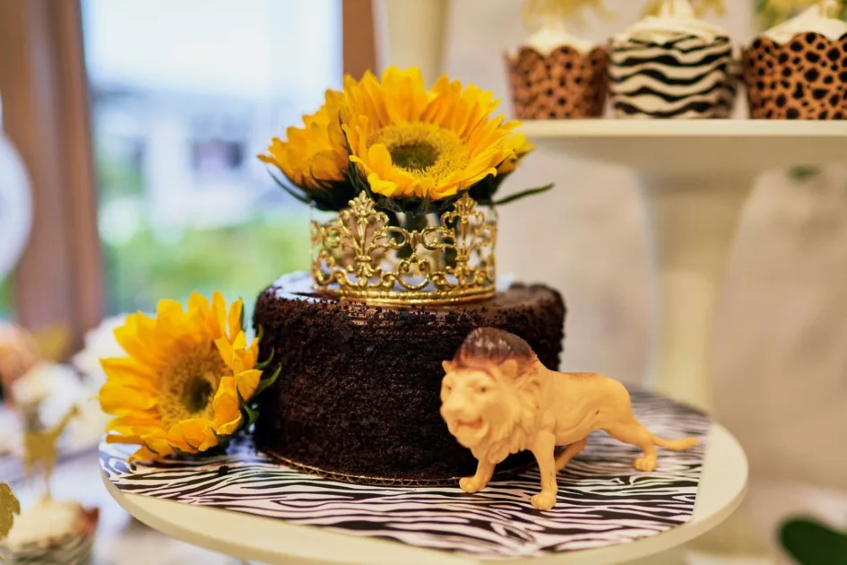 Cake Decor Crown Sunflower Lion
