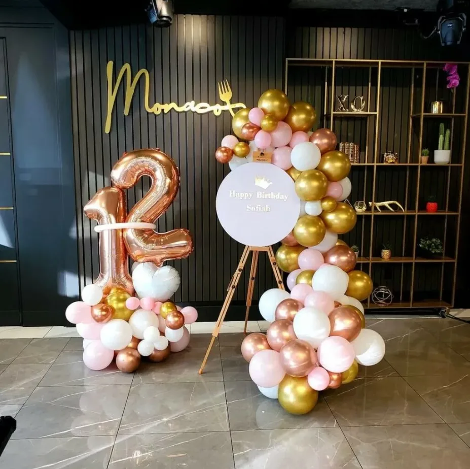 12th Birthday Party Ideas Balloon Decoration With Number Balloon Mylar Foil