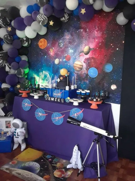 12th Birthday Party Ideas Space Nasa Theme Table Setting