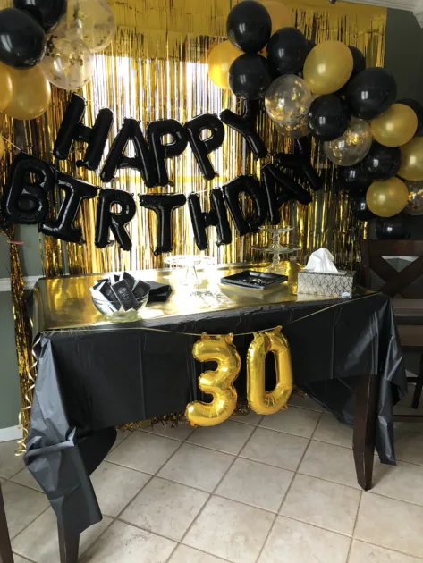 Black Balloons 30 Gold Black Decor Birthday Parties Decoration